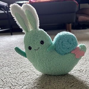 Cute Green Bunny Snail Plush